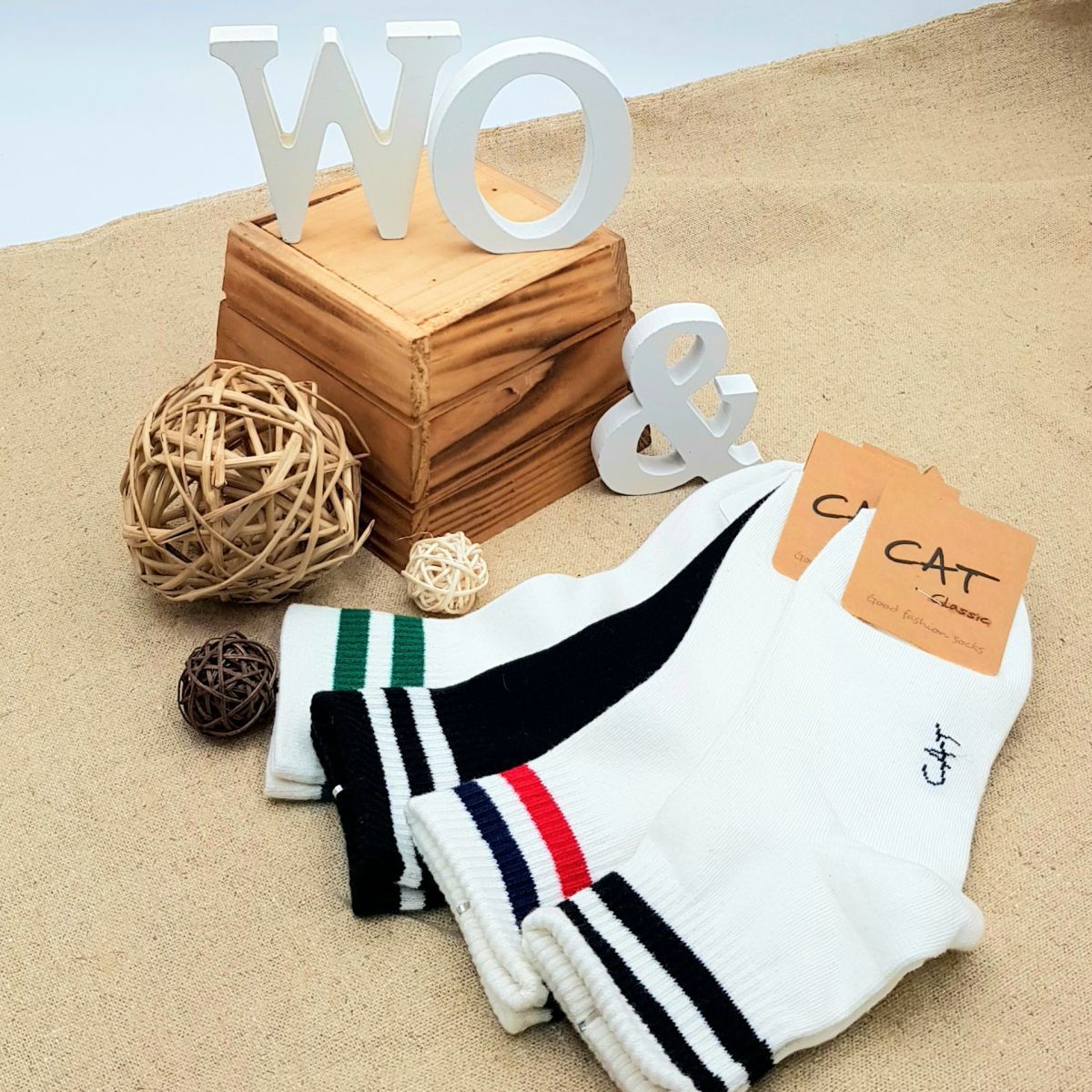 【WOWOW現貨新品】正韓百搭條紋運動襪